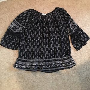 Maurices black off the shoulder bell top size S
